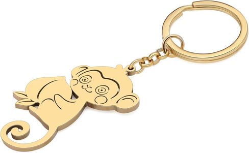 RAIDIN Stainless Steel Cute Animal Monkey Keychains Keyring Wild Life Jewelry Gifts for Women Girls Car Purse Keys Accessory in Kuwait