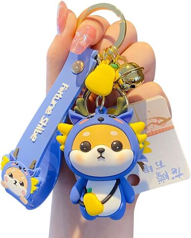 Creative Cute Kawai Chinese 12 Zodiac Theme Lucky Animals Shiba Inu Pendant Keychain Key-chains Keyrings in Kuwait