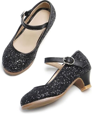 حذاء Tegeek للفتيات الصغيرات بكعب عالٍ ونعل سميك حذاء فستان الأميرة in Kuwait