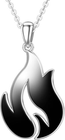 PELOVNY قلادة لهب الثعلب الأحمر والأزرق للنساء من الفضة الإسترلينية قلادة طبيعة النار الأمة هدية لمحبي الصديقة in Saudi Arabia