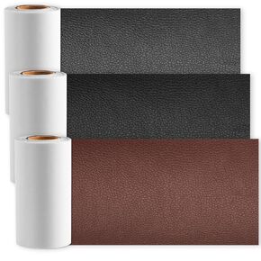 MAPVOLUT 3 Roll Leather Repair Patch Kit for Furniture, Total 3.5x120 inch Self Adhesive Leather Repair Patch, Vinyl Leather Tape Patches for Furniture Car Seat Clothes Repair (Black Gray Brown)