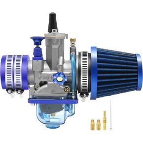 P-W-K 32MM Carburetor Kit with Air Filter Intake Manifold Carb Jets Universal Suitable for 2t/4t Dirt Pit Bike Motocross Motorcycle Scooter ATV Quad Go Kart