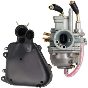 Carburetor + Air Filter Box Assembly Housing Kit For Polaris Predator 90 Manual Choke 90cc Carb Sportsman 90 Yamaha JOG 90 100 90cc 100cc 4DM Scrambler 90 2001-2003,by LIYYOO