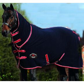 CHALLENGER Horse Sheet Polar Fleece Cooler Exercise Blanket Neck Wicks Moisture 4385N