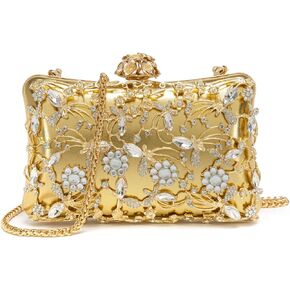 Sweetovo Evening Bag Clutch Purses for Women Rhinestones Purse Sparkling Party Shoulder Handbag Wedding Bag with Chain