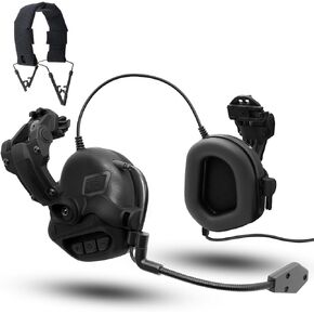 Yzpacc Tactical Headset with ARC Rail Adapter, Ear Protection Earmuffs NRR 31dB Noise Canceling for Shooting Hunting