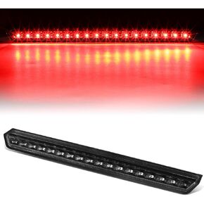 Auto Dynasty Full LED 3rd Third Brake Tail Light Rear Stop Lamp Compatible with Chevy Suburban Tahoe 15-20, High Mount, Black Housing Smoked Lens