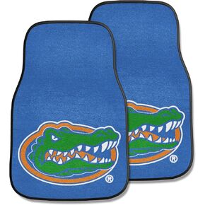 FANMATS 5076 Florida Gators Front 2-Piece Team Logo Carpet Car Mat Set, Front Row Automotive Floor Mats, Non-Slip Backing, Team Colors - Gator Head Primary Logo
