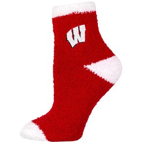 Donegal Bay Wisconsin Badgers Officially Licensed NCAA Fuzzy Slipper Socks