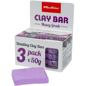 Maxshine Magic Clay Bar 3-Pack -150g -Heavy Grade Material for Cleaning & Removing Surface Contaminants - Suitable for Paintwork, Glass, Plastic, & Metal Surfaces - Provides a Smooth Glass-Like Finish