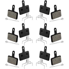 6 Pairs Bike Brake Pads, Resin Semi-Metal Bicycle Disc Brake Pads Replacement Compatible with MTB Ebike for Tektro Shimano TRP Deore Br-M575 B01s Mt200 M525 M515 T615 T675 M505 M495 M485 M486