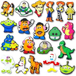 20Pcs Cartoon Shoe Charms for Clog Sandals Bracelets Decoration, Cute Charms for Teen Party Favor