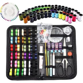 مجموعة خياطة كبيرة للبالغين والمبتدئين، 172 قطعة من لوازم الخياطة للسفر المنزلي وعائلة الطوارئ مع مقص وكشتبان وخيط وشريط قياس وما إلى ذلك in Kuwait