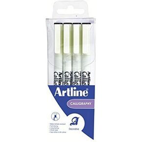 Artline EK-240W4 Calligraphy Pen - Assorted (Pack of 4), Black in Saudi Arabia