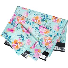 RUSPEPA Poly Mailers Shipping Bags Spring Flower Design 2.3 and 3 Mil Heavy Duty Self Seal Mailing Envelopes - 30 Pack - 6 x 9, 10 x 13, 12 x 14.5 Inches