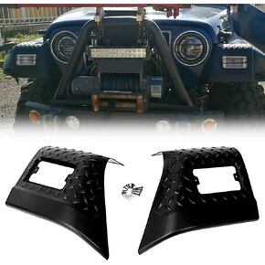 KUAFU Fender Bug Chip Guards Front Body Armor Compatible with Jeep TJ Wrangler 97-06 Black Diamond Textured Plate 11650.20