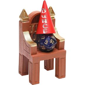 DND Time Out Chair & Dunce Hat - Dice Jail - Accessories/Gift for Dungeons and Dragons - for All D&D Dice D20, D10, D8, D6, D4