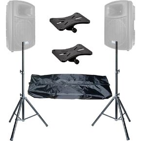 Duramex (TM) Height Adjustable Adjustable Tripod DJ PA Speaker Stands 35mm Compatible Insert with Mounting Brackets and Carry Bag