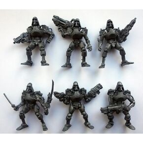 Fantasy Battles Cyborgs Endoskeleton 54 mm 1/32 - 6 Fantasy Sci-Fi Tehnolog Russian Toy Soldiers
