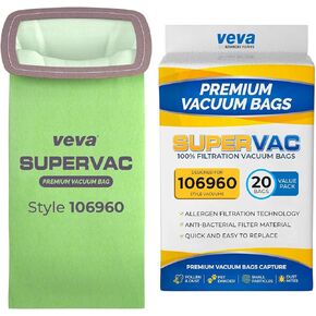 20 حزمة من أكياس مكنسة SuperVac الفاخرة من VEVA 106960 متوافقة مع مكنسة ProTeam Super HalfVac Pro الكهربائية، أكياس سعة 6 لتر in Kuwait