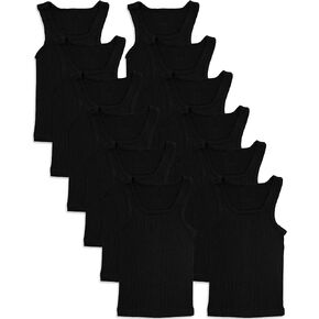 Andrew Scott Basics Boys' 12 Pack Color A-Shirt Sport Tank Top Undershirts in Saudi Arabia