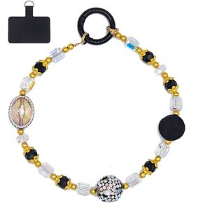 majowir Phone Wrist Strap Elegant Cell Phone Charm - Crystals Phone Lanyard Wrist Strap - Stylish Chain Strap with Beaded Details for Women