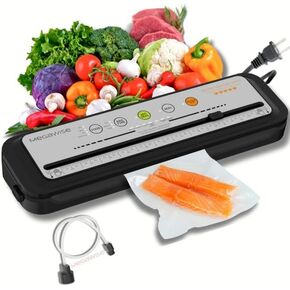 MegaWise Vacuum Sealer Machine | 2023 New Version| 80kPa Suction Power| Bags and Cutter Included (Silver)