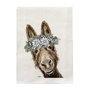 Donkey Tea Towel - Donkey Flour Sack Towel - Farmhouse Kitchen Decor - Donkey Lover Gifts - Dishtowel - Handmade