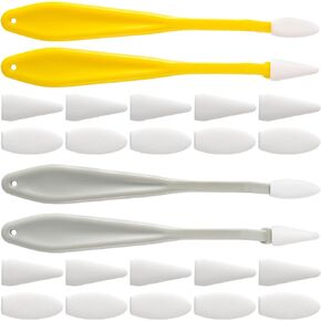 HINZIC 4pcs Yellow Gray Sketch Blending Stumps and 40pcs Sponge Wiper Tips for Drawing, 2 Set Drawing Pencils Trimmer Erase for Students Artist Charcoal Sketch Drawing Tools Back to School