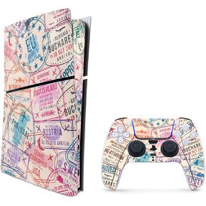 MightySkins Glossy Glitter Skin Compatible with Playstation 5 Slim Digital Edition Bundle - Ive Been Everywhere | Protective, Durable High-Gloss Glitter Finish | Easy to Apply | Made in The USA