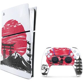 MightySkins Glossy Glitter Skin Compatible with Playstation 5 Slim Digital Edition Bundle - Japanese Style | Protective, Durable High-Gloss Glitter Finish | Easy to Apply | Made in The USA