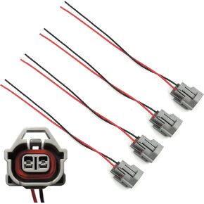 HiSport 4Pcs Fuel Injector Connector Electrical Pigtail Plug Replacement for Mazda, Mitsubishi, Nissan, Subaru, Toyota