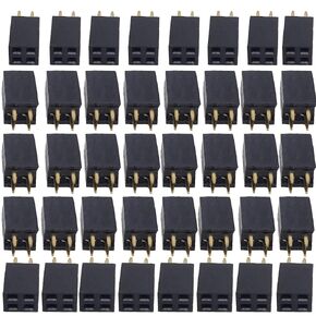 Sopepoyie 2.54mm Female Pin Headers2x5PinDouble Rows Row Female PCB Header Connector Female DIP Straight Pin Header Socket 35PCS