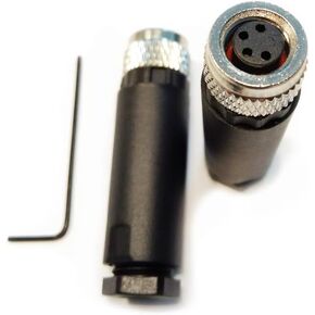 2Pcs M8 4 Pin Female Connector, Unshiled Field Assembly Wireable Sensor IP67 A Code Straight Type Adapter 60V 4A AC/DC Industrial Circular Connector Black (Female)