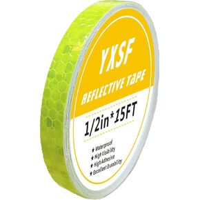 YXSF شريط عاكس فلورسنت أصفر، 2 بوصة × 32 قدم شرائط عاكسة، شريط عاكس ذاتي اللصق مقاوم للماء عالي الوضوح للدراجات والسيارات والسفن والدراجات النارية...