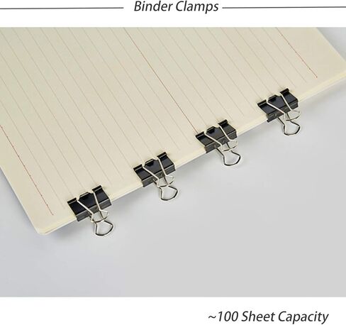 مشابك تثبيت iRIIRIO، 48 قطعة 25 مم/1 بوصة مشابك طلاء سوداء متوسطة الحجم، مشابك معدنية متوسطة الحجم، مشابك ورقية، مشابك ورقية للمكتب المنزلي والمدرسة (أسود) in Kuwait