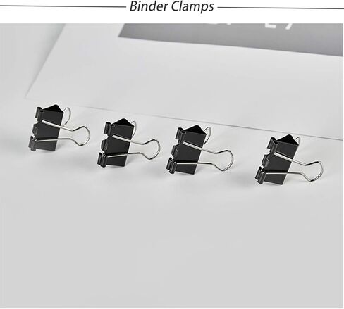 مشابك تثبيت iRIIRIO، 48 قطعة 25 مم/1 بوصة مشابك طلاء سوداء متوسطة الحجم، مشابك معدنية متوسطة الحجم، مشابك ورقية، مشابك ورقية للمكتب المنزلي والمدرسة (أسود) in Kuwait
