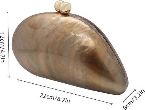 UMREN Seashell Chain Shoulder Bag for Women Acrylic Evening Clutch Bag Glitter Marble Purse Handbag for Wedding Party Prom in Kuwait