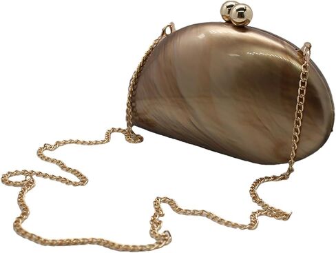UMREN Seashell Chain Shoulder Bag for Women Acrylic Evening Clutch Bag Glitter Marble Purse Handbag for Wedding Party Prom in Kuwait