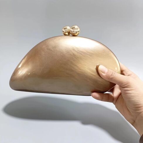 UMREN Seashell Chain Shoulder Bag for Women Acrylic Evening Clutch Bag Glitter Marble Purse Handbag for Wedding Party Prom in Kuwait