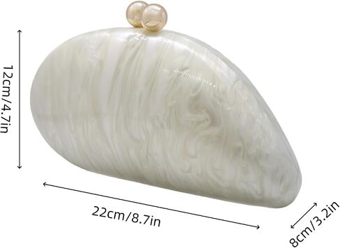 UMREN Seashell Chain Shoulder Bag for Women Acrylic Evening Clutch Bag Glitter Marble Purse Handbag for Wedding Party Prom in Kuwait