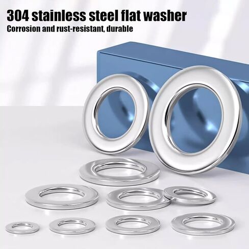 UGSHY 684 PCS Car Oil Drain Plug Gasket Assortment Set, 9 Specifications Flat Washers M2 M2.5 M3 M4 M5 M6 M8 M10 M12, Oil-Proof Extrusion Sealing Gasket Kit, Universal Automotive Accessories (Silver) in Saudi Arabia