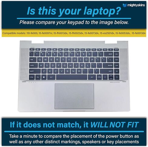 Laptop Skin Compatible with HP Envy x360 15" (2023) - BeYouTiful - Premium 3M Vinyl Protective Wrap Decal Cover - Easy to Apply | Crafted in The USA by MightySkins in Saudi Arabia