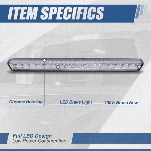 مصباح إيقاف خلفي للفرامل الثالثة LED بالكامل من Auto Dynasty متوافق مع Chevy Suburban Tahoe 15-20، حامل عالي، عدسات مدخنة سوداء اللون in Kuwait