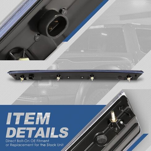 مصباح إيقاف خلفي للفرامل الثالثة LED بالكامل من Auto Dynasty متوافق مع Chevy Suburban Tahoe 15-20، حامل عالي، عدسات مدخنة سوداء اللون in Kuwait