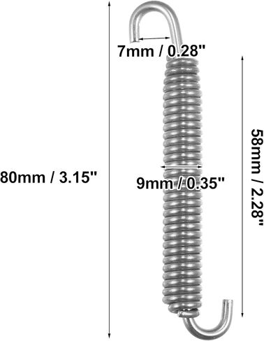 X AUTOHAUX 4 قطعة الدراجات النارية العالمي العادم الأنابيب الربيع 80 مللي متر 3.15 "الفولاذ المقاوم للصدأ العادم الأنابيب خطاف بنابض تعديل ملحق فضي لهجة in Kuwait
