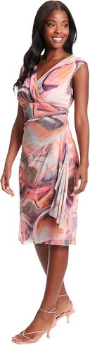 London Times Versatile V-Neck Empire Waist Knee-Length Wedding Guest Dresses for Women in Saudi Arabia