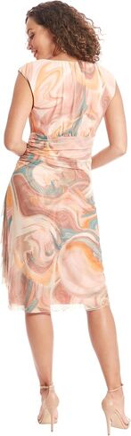 London Times Versatile V-Neck Empire Waist Knee-Length Wedding Guest Dresses for Women in Saudi Arabia