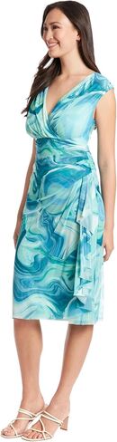 London Times Versatile V-Neck Empire Waist Knee-Length Wedding Guest Dresses for Women in Saudi Arabia