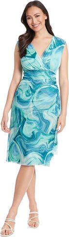 London Times Versatile V-Neck Empire Waist Knee-Length Wedding Guest Dresses for Women in Saudi Arabia